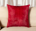 18'' Wine Cowhide Throw Pillow