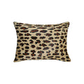 Set of Two 12'' X 20'' Brown and Black Leopard Cowhide Lumbar Throw Pillows