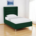 Green Velvet Upholstered Full Bed Frame