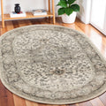 5' X 8' Gray and Ivory Medallion Power Loom Distressed Area Rug