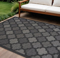 10 X 14 Charcoal And Black Trellis Indoor Outdoor Area Rug