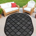 6 X 9 Charcoal And Black Trellis Indoor Outdoor Area Rug