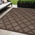 5 X 7 Dark Brown And Light Brown Trellis Indoor Outdoor Area Rug