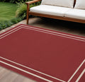 9 X 12 Brick Red And Ivory Indoor Outdoor Area Rug