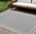 9 X 12 Gray And Ivory Indoor Outdoor Area Rug