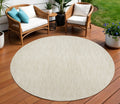 10 Beige And Ivory Round Indoor Outdoor Area Rug