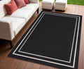 4 X 6 Black And Ivory Indoor Outdoor Area Rug
