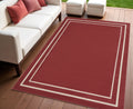 4 X 6 Brick Red And Ivory Indoor Outdoor Area Rug
