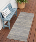 6 Gray And Beige Abstract Indoor Outdoor Runner Rug
