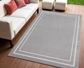 4 X 6 Gray And Ivory Indoor Outdoor Area Rug