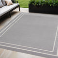 5 X 7 Gray And Ivory Indoor Outdoor Area Rug