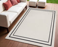 4 X 6 Ivory And Black Indoor Outdoor Area Rug