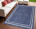 4 X 6 Navy Blue And Ivory Indoor Outdoor Area Rug