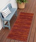 6 Red And Orange Abstract Indoor Outdoor Runner Rug