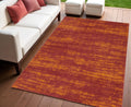 4 X 6 Red And Orange Abstract Indoor Outdoor Area Rug
