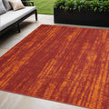 5 X 7 Red And Orange Abstract Indoor Outdoor Area Rug