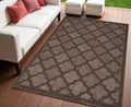 4 X 6 Dark Brown And Light Brown Trellis Indoor Outdoor Area Rug