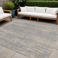 5 Gray And Beige Square Abstract Indoor Outdoor Area Rug