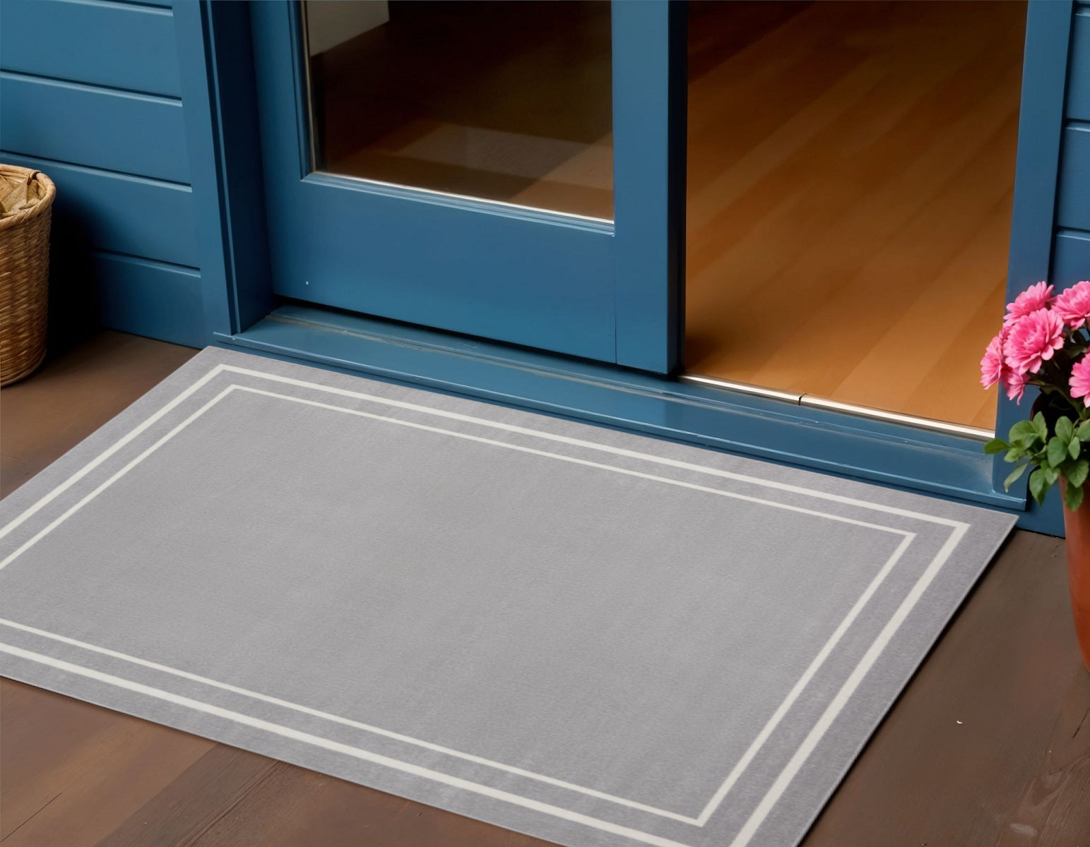 3 X 5 Gray And Ivory Indoor Outdoor Area Rug