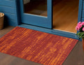 3 X 5 Red And Orange Abstract Indoor Outdoor Area Rug