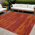 5 Red And Orange Square Abstract Indoor Outdoor Area Rug