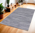 4' X 6' Gray and White Abstract Power Loom Washable Non Skid Area Rug