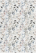3' X 5' Green and Ivory Floral Power Loom Washable Non Skid Area Rug