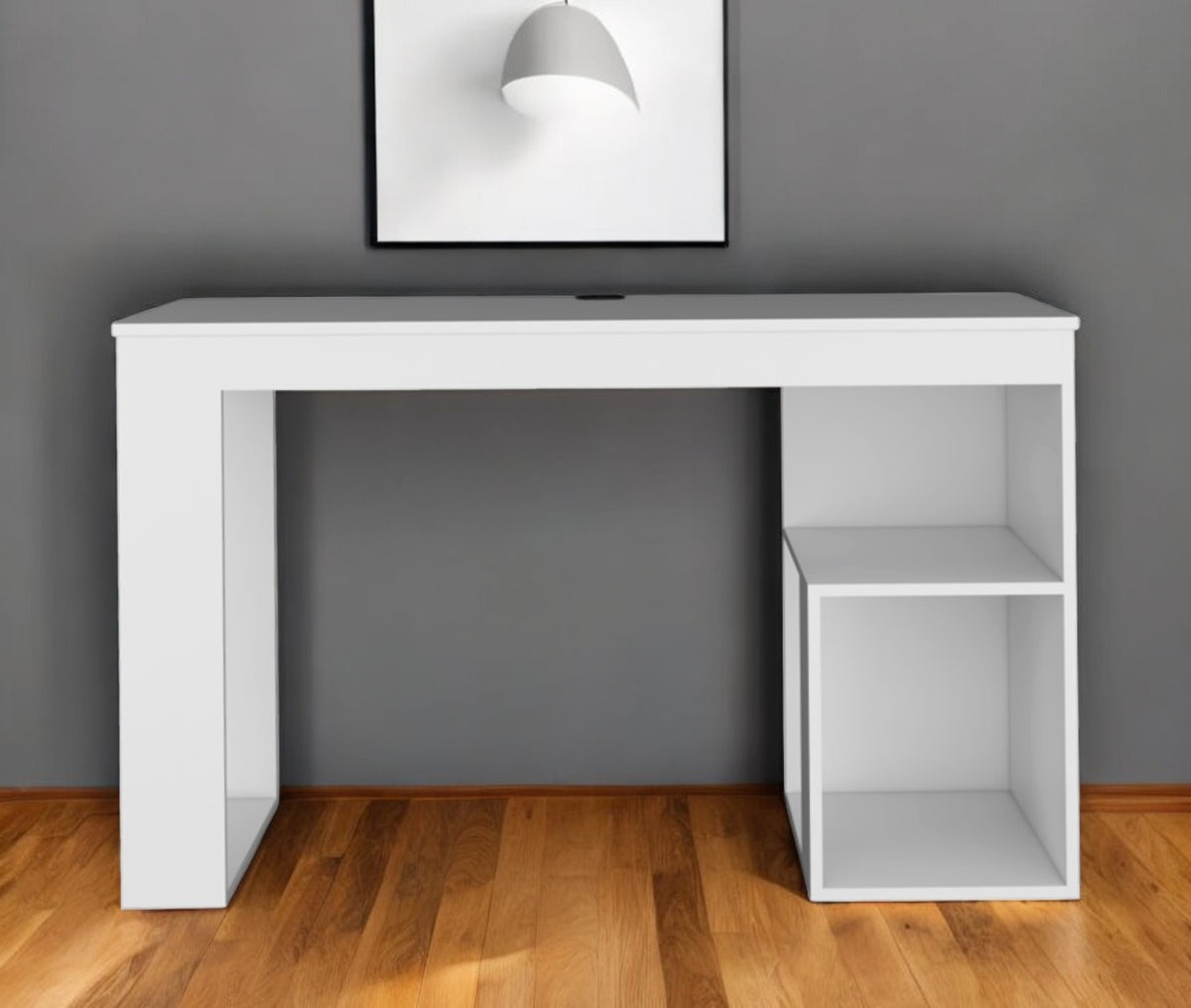 47'' White Wood Computer Desk