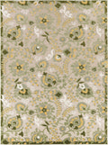 9 X 12 Ivory Green And Yellow Floral Indoor Outdoor Area Rug
