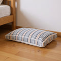 24 X 36 Gray Tan And White Striped Pillow Style Pet Bed With Removable Cover
