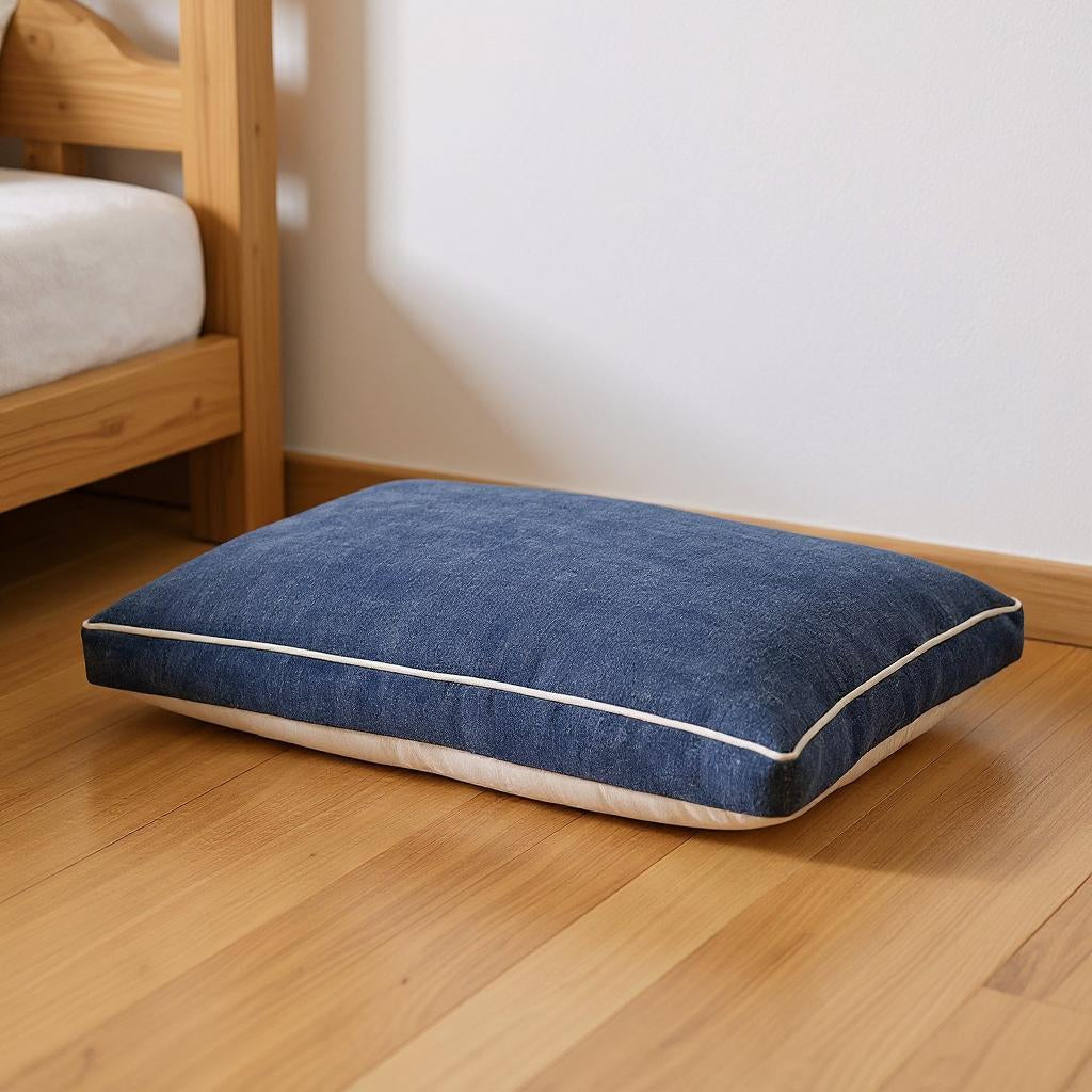 24 X 36 Stonewashed Blue Pillow Style Pet Bed With Removable Cover