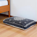 24 X 36 Stonewashed Blue Medallion Pillow Style Pet Bed With Removable Cover