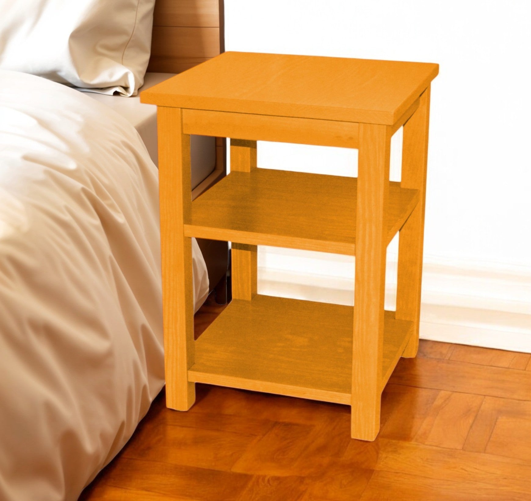 28'' Yellow Solid Wood Nightstand