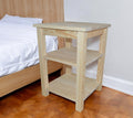 28'' Tan Solid Wood Nightstand