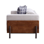 Acme Pelton Fabric Loose Back Chair with 1 Pillow in Walnut