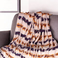50'' X 60'' Ivory Blue and Yellow Woven Cotton Striped Throw Blanket with Tassels and Fringe