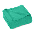 King Turquoise Cotton Waffle Weave Honeycomb Blanket