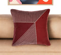 24'' Red and White Geometric Cotton Throw Pillow With Embroidery