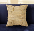 22'' Natural Trellis Jute Throw Pillow With Embroidery
