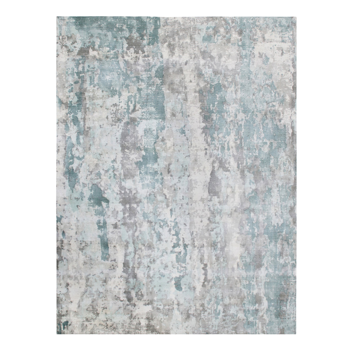 8 X 10 Blue Abstract Hand Loomed Area Rug