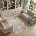 6 X 9 Blue Blush And Gray Seashell and Coral Area Rug