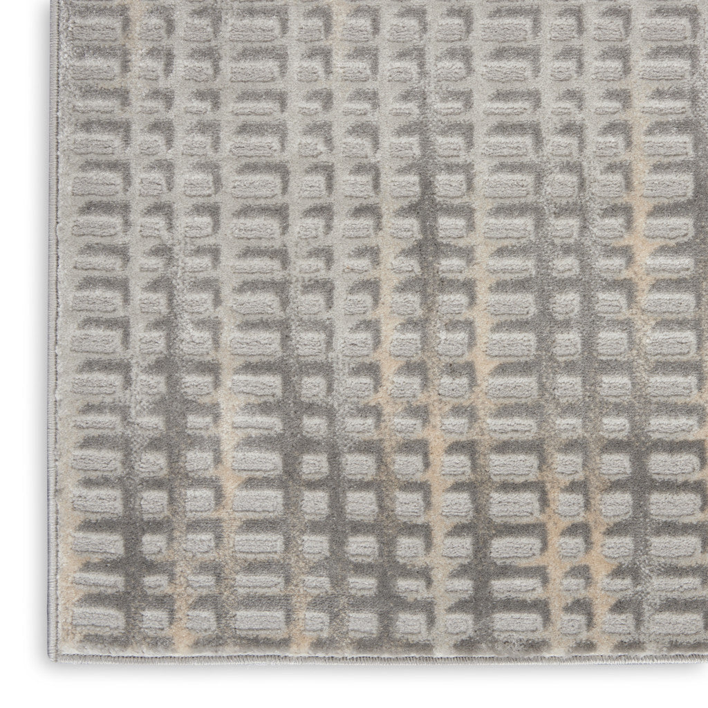 5 X 7 Beige And Gray Abstract Indoor Outdoor Area Rug