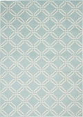 6' X 9' Beige and Green Trellis Non Skid Area Rug