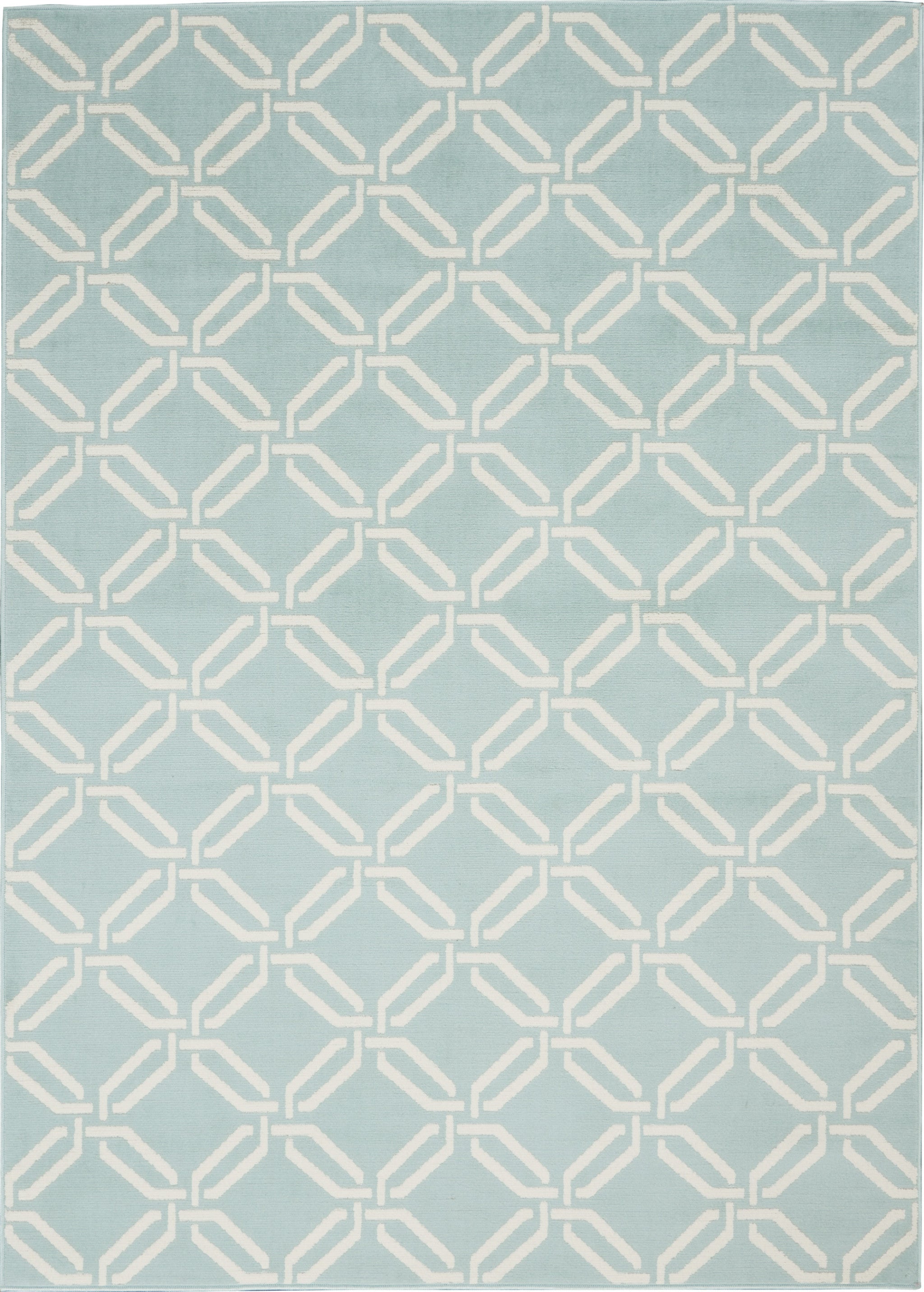6' X 9' Beige and Green Trellis Non Skid Area Rug