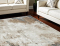 8' X 10' Taupe and Ivory Abstract Distressed Non Skid Area Rug