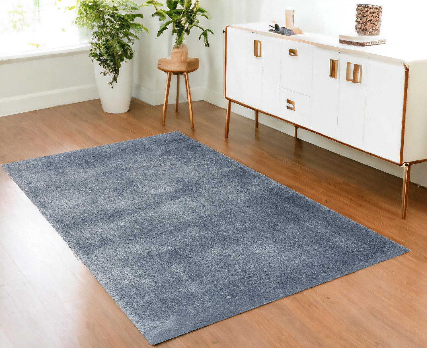 4' X 6' Blue Shag Area Rug