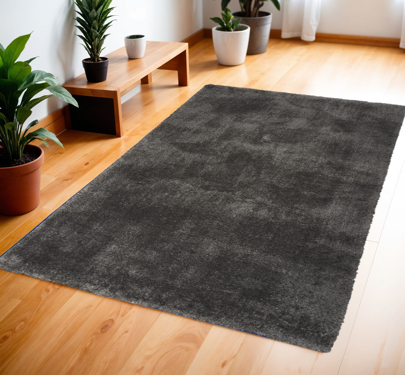 4' X 6' Gray Shag Area Rug