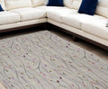9' X 12' Gray Floral Vines Power Loom Area Rug