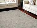 8' X 10' Gray and Blue Floral Power Loom Area Rug
