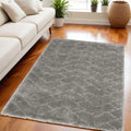 5' X 7' Gray Chevron Shag Area Rug